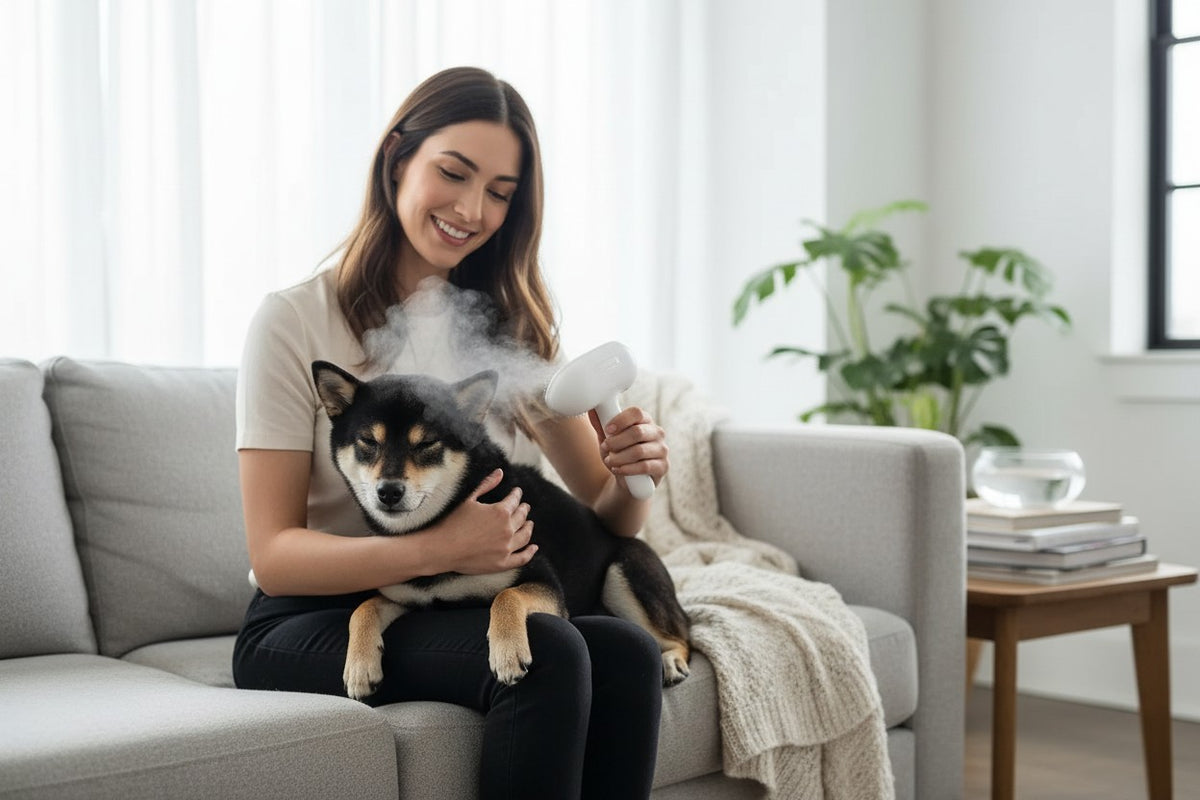 Brosse Anti-Poils avec Spray pour Chiens et Chats