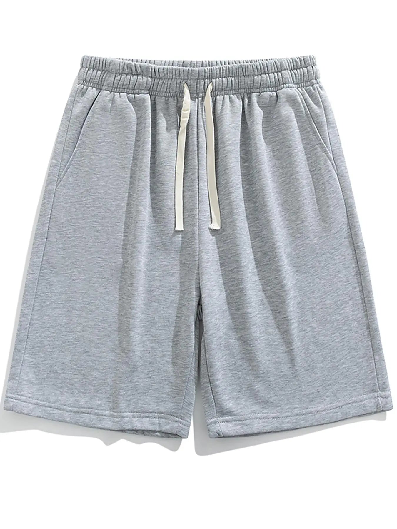 Men'S Summer Casual Shorts, Plain Loose-Fit Gym Shorts, Polyester Fabric, Ideal for Home and Outdoor Activities, Drawstring Waist with Pockets, Athletic Shorts, Lightweight Workout Shorts, Lightweight Summer Shorts
