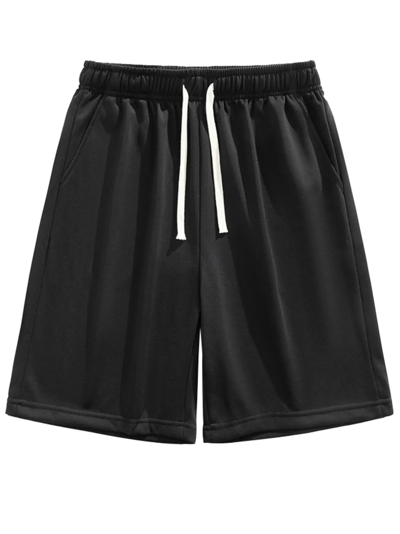 Men'S Summer Casual Shorts, Plain Loose-Fit Gym Shorts, Polyester Fabric, Ideal for Home and Outdoor Activities, Drawstring Waist with Pockets, Athletic Shorts, Lightweight Workout Shorts, Lightweight Summer Shorts