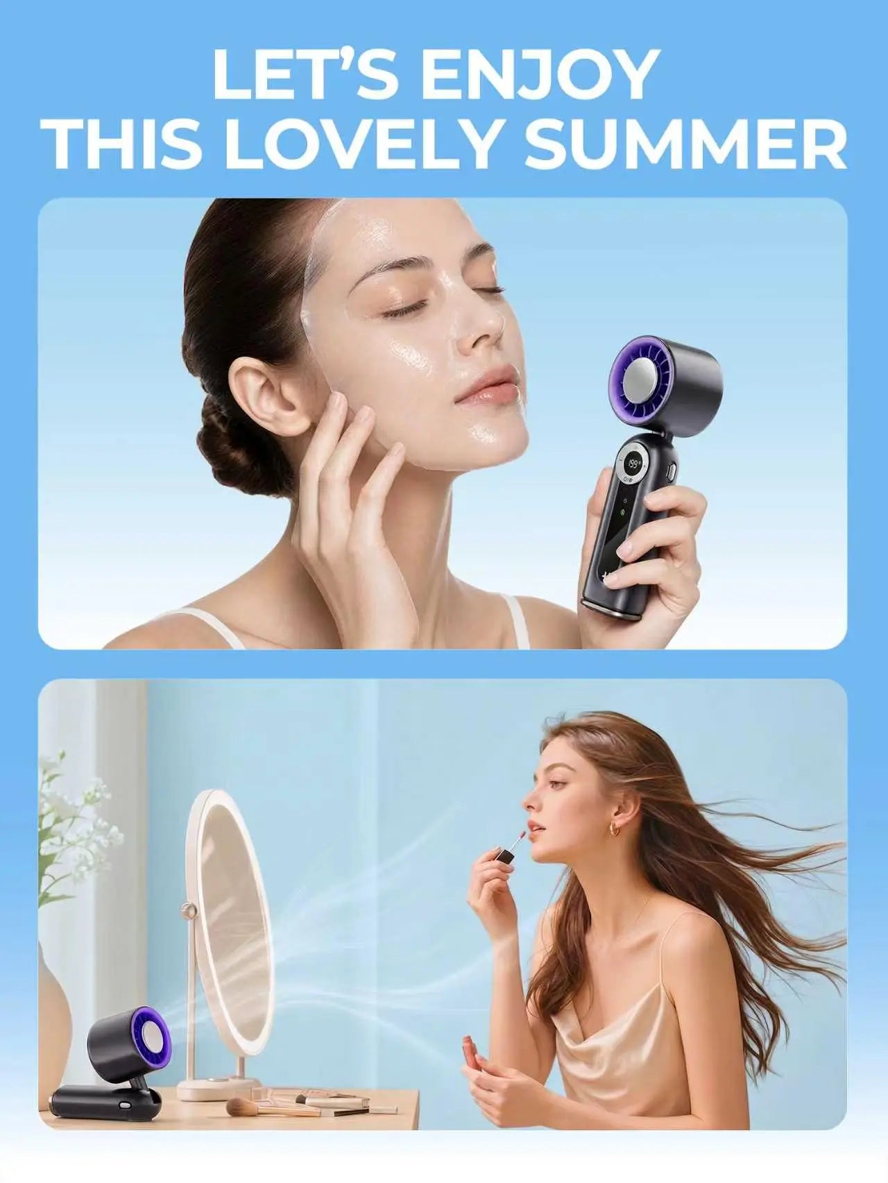 Portable Fan Handheld High Speed Fan 199 Adjustable Levels Foldable for Summer Travelvacation Essentials& Outdoor Activities Cool Fan