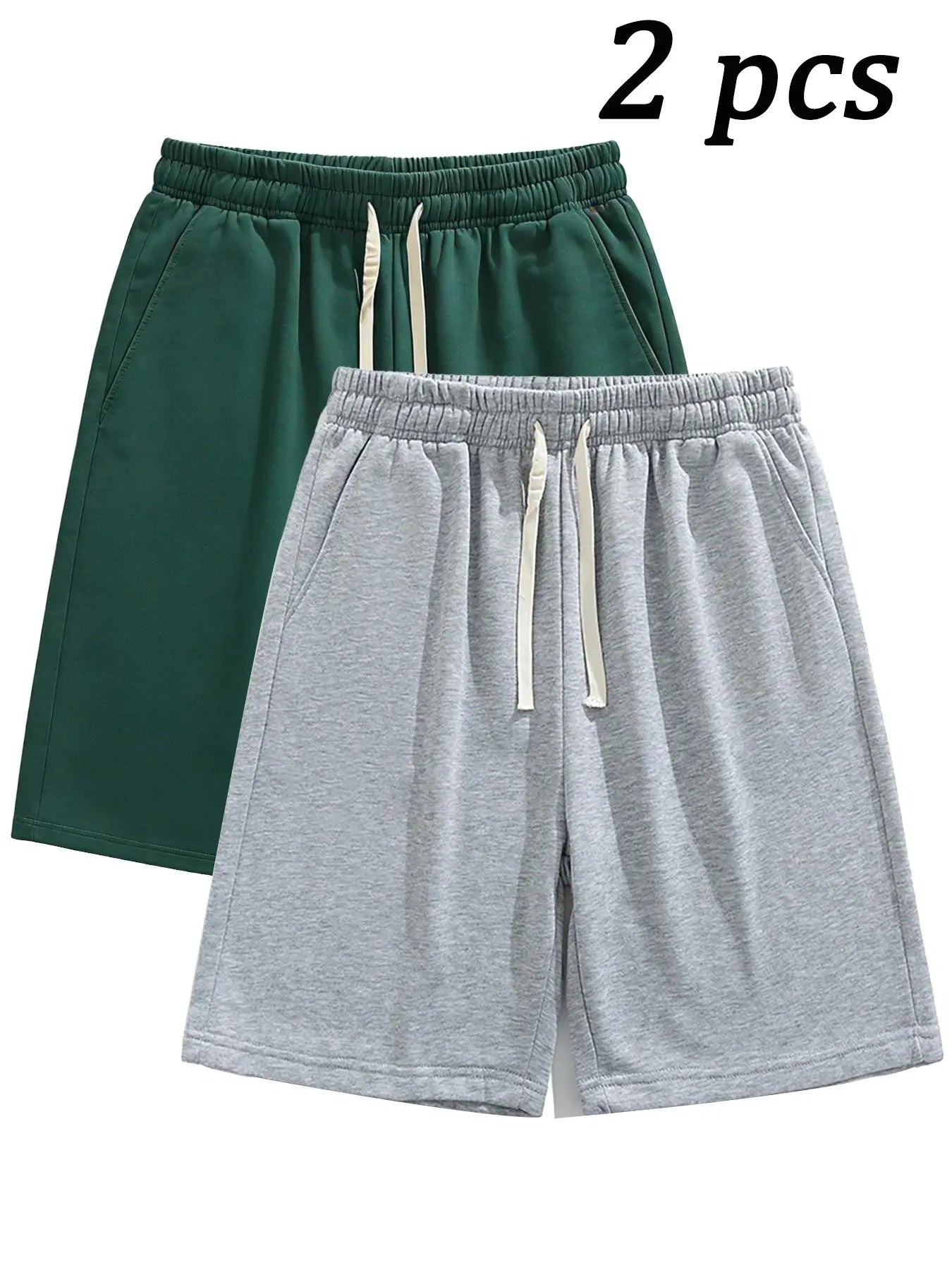 Men'S Summer Casual Shorts, Plain Loose-Fit Gym Shorts, Polyester Fabric, Ideal for Home and Outdoor Activities, Drawstring Waist with Pockets, Athletic Shorts, Lightweight Workout Shorts, Lightweight Summer Shorts