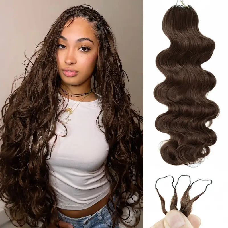 ISEE HAIR Human Hair Body Wave Crochet Braids Extensions Knotless Pre-Separated Miracle Knots Crochet Hair Lightweight Soft Natural Look Protective Style Boho Braids Vacation Hair Summer Hair 50G/Pack#Summerwins #Dealsforyoudays,Summerhairstyles
