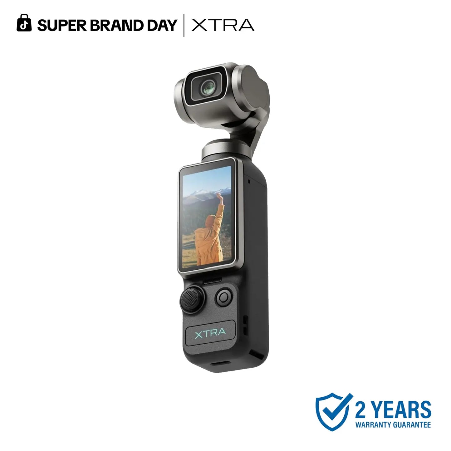 Xtra Muse Vlogging Camera with 1'' CMOS 4K/120Fps Videos 3-Axis Gimbal Stabilizer Fast Focusing Face/Object Tracking Portable Handycam Camcorder