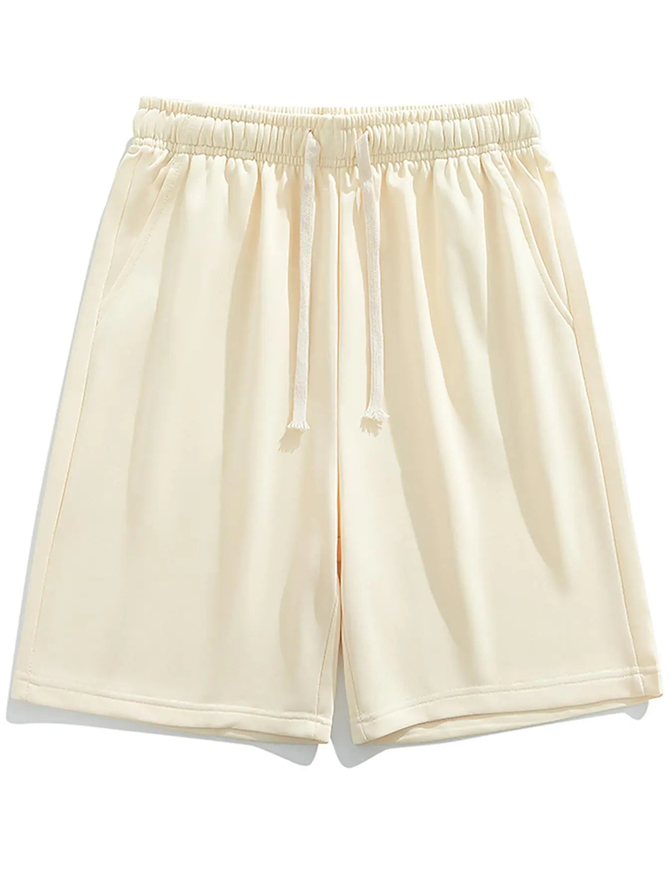 Men'S Summer Casual Shorts, Plain Loose-Fit Gym Shorts, Polyester Fabric, Ideal for Home and Outdoor Activities, Drawstring Waist with Pockets, Athletic Shorts, Lightweight Workout Shorts, Lightweight Summer Shorts
