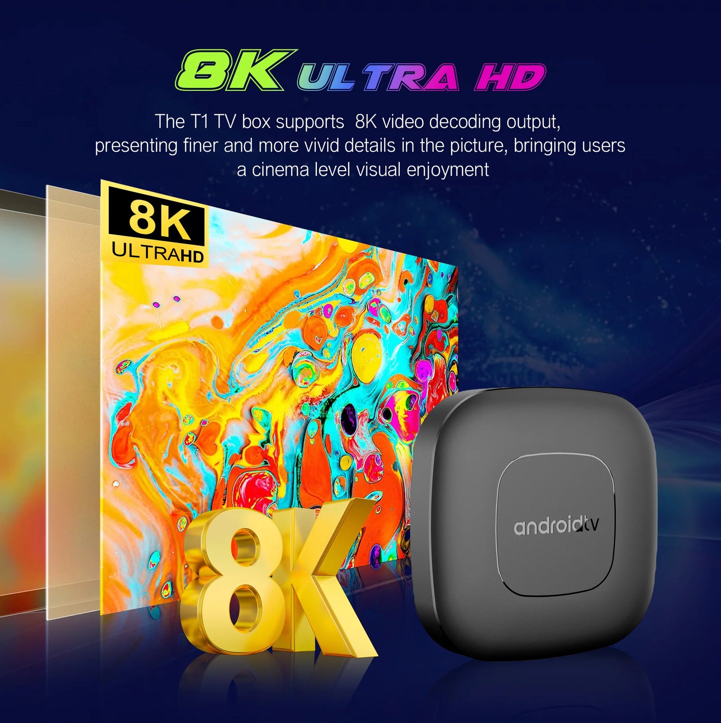 TV Box Android 16 Google Assistant Voice Control 8GB 128GB 256G 4K Wifi6 BT5.0 T1 RK3518 4K Video Media Player TV Set Top Box