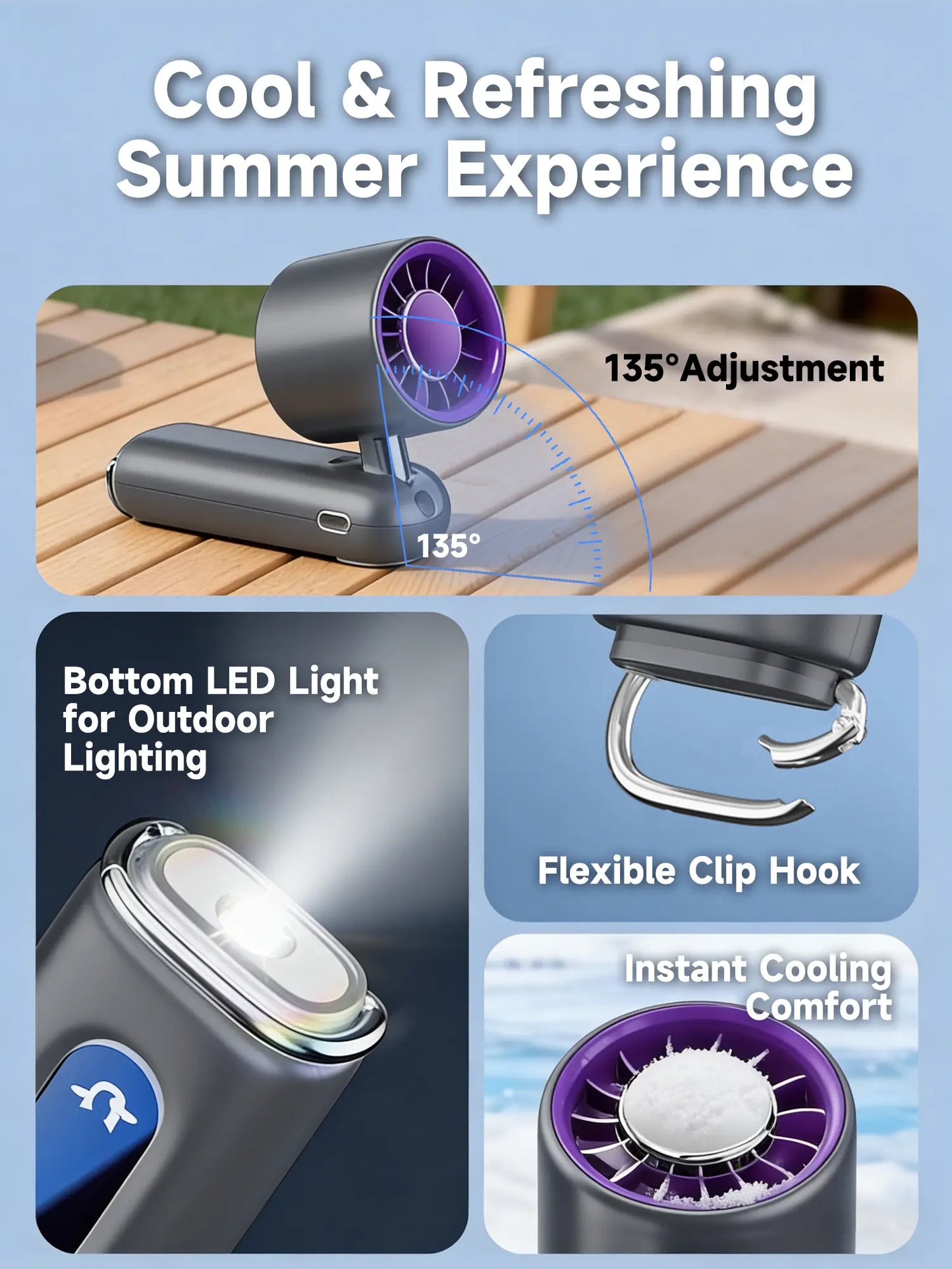 Portable Fan Handheld High Speed Fan 199 Adjustable Levels Foldable for Summer Travelvacation Essentials& Outdoor Activities Cool Fan
