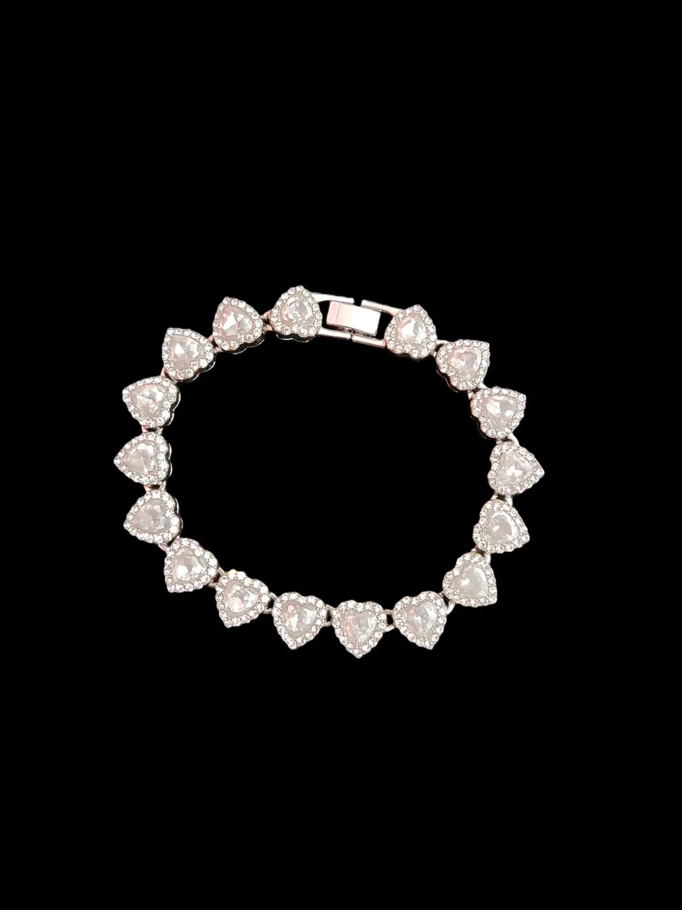 2 Pieces/Set 10Mm Love Heart Shape Chain Necklace and Bracelet for Men or Women, Hip Hop Iced Out Bling Bling Fashionable Jewelry Gift Set