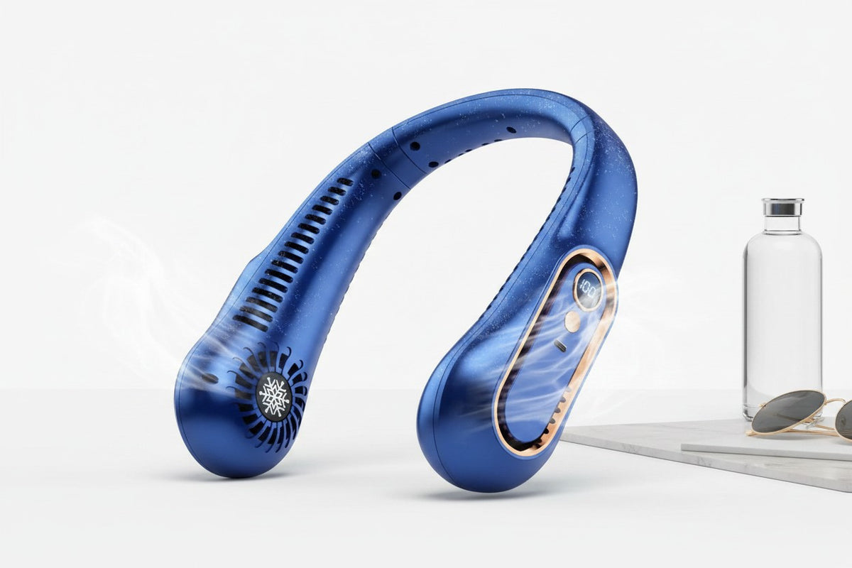 Mini Ventilateur de Cou Rechargeable avec Écran LED
