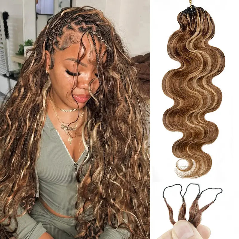 ISEE HAIR Human Hair Body Wave Crochet Braids Extensions Knotless Pre-Separated Miracle Knots Crochet Hair Lightweight Soft Natural Look Protective Style Boho Braids Vacation Hair Summer Hair 50G/Pack#Summerwins #Dealsforyoudays,Summerhairstyles