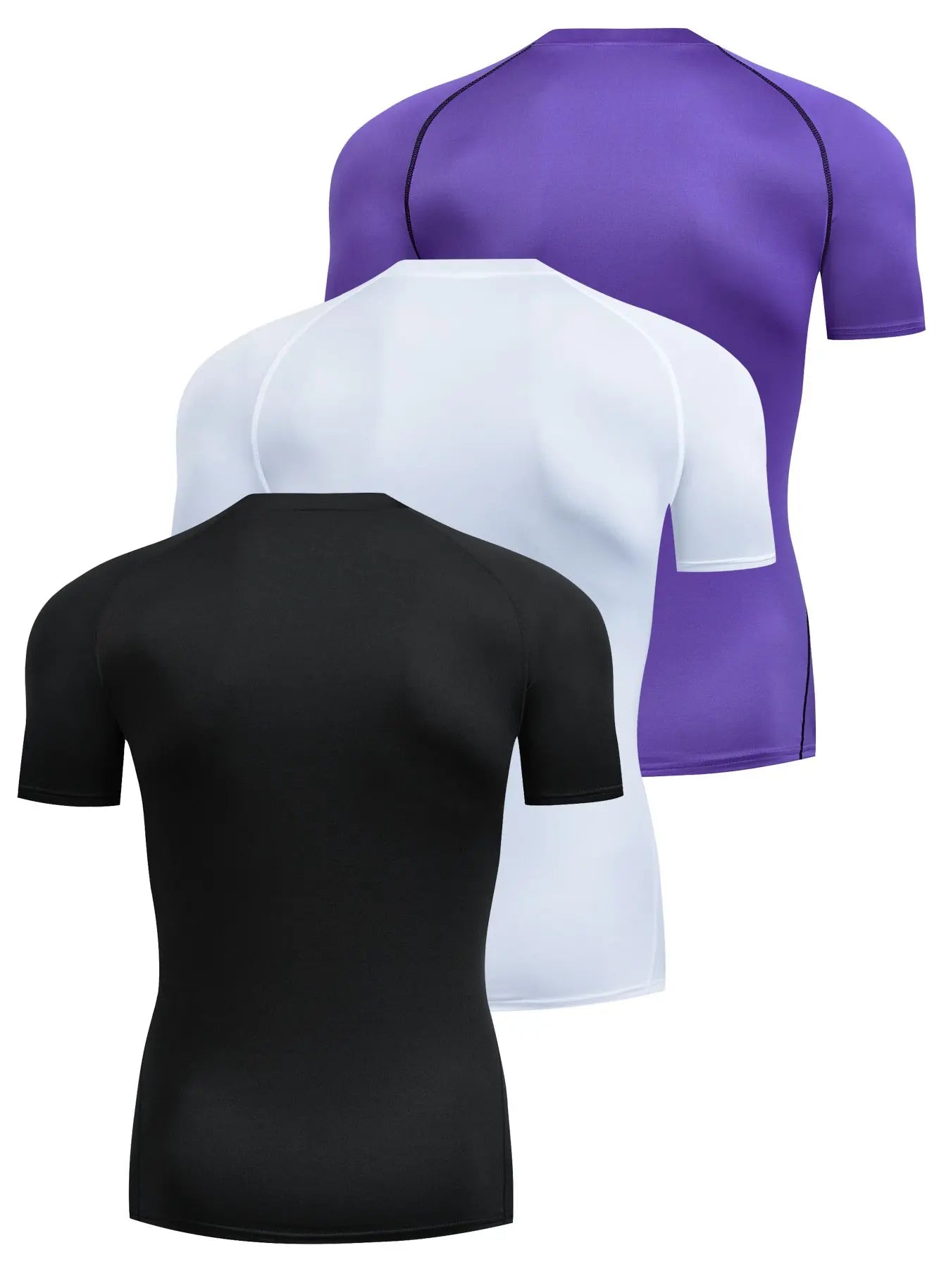 3-Pack Men'S Tight Fit T-Shirts, Short Sleeve Sporty Tops, Athletic Tee, Quick-Dry, Ideal for Running, Fitness, Sports, All Seasons