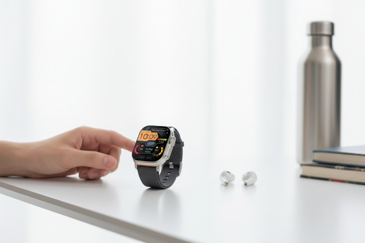 Montre Connectée Homme avec Appels Bluetooth & Suivi Santé