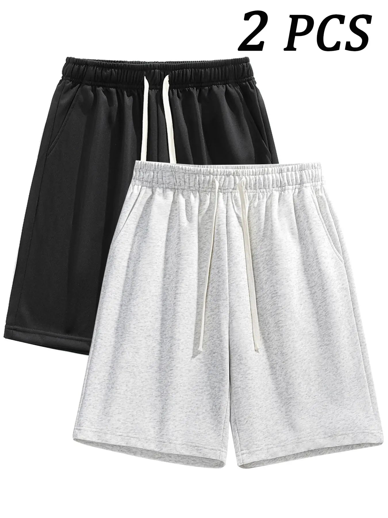 Men'S Summer Casual Shorts, Plain Loose-Fit Gym Shorts, Polyester Fabric, Ideal for Home and Outdoor Activities, Drawstring Waist with Pockets, Athletic Shorts, Lightweight Workout Shorts, Lightweight Summer Shorts