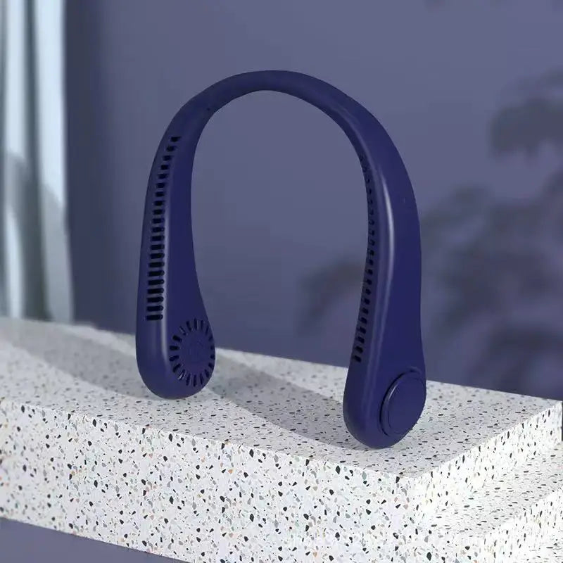 New Summer Portable Mini Hanging Neck Fan Bladeless Neckband Fan Digital Display Power Air Cooler USB Rechargeable Electric Fans