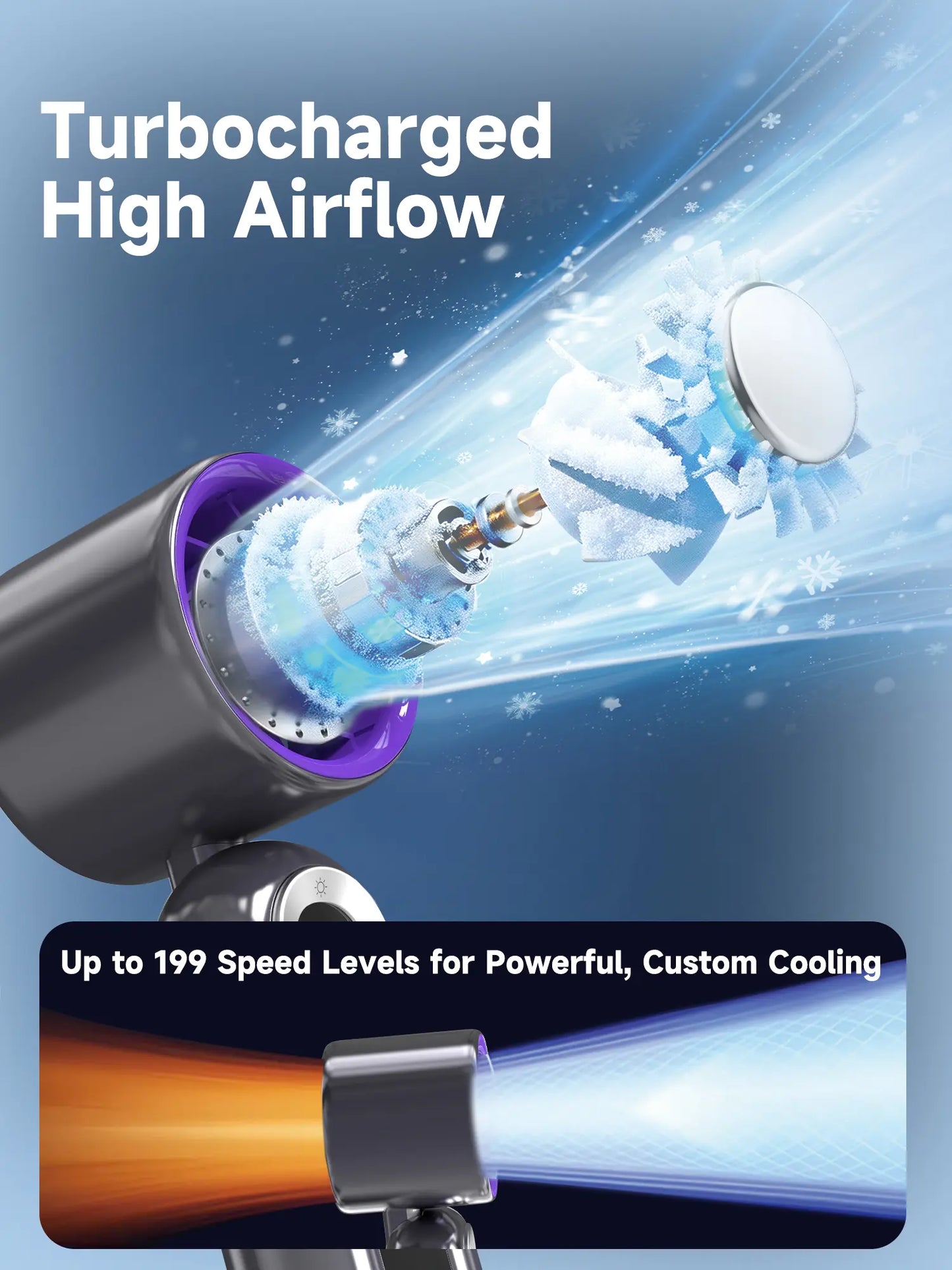 Portable Fan Handheld High Speed Fan 199 Adjustable Levels Foldable for Summer Travelvacation Essentials& Outdoor Activities Cool Fan