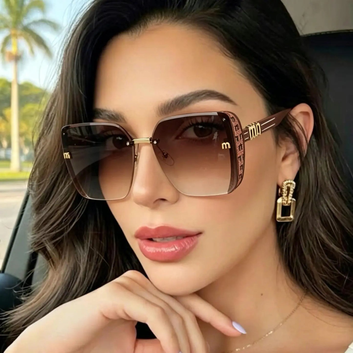 2026 Unisex Large-Frame Fashion Glasses, Trendy Square Sunglasses, Trendy Beach Eyewear, Retro Design for Daily Wear, Photography, Travel, Beach, All Seasons